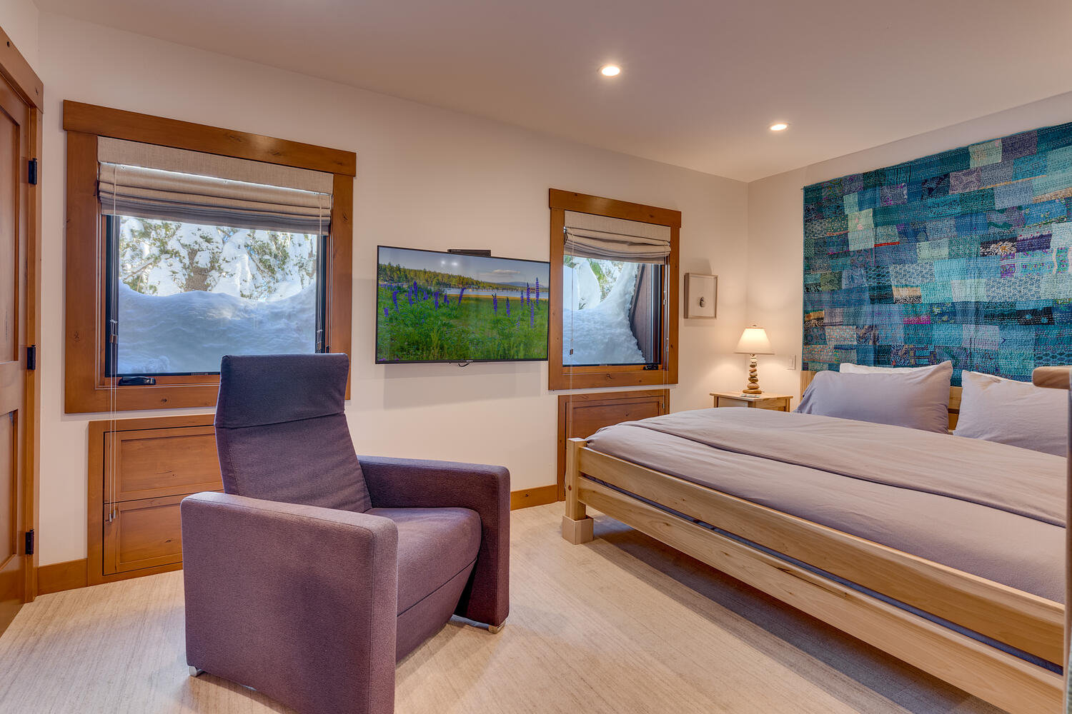 300 W Lake Blvd 21 Tahoe City-large-012-018-Primary Bedroom Ensuite-1500x1000-72dpi #21TT Primary Bedroom (angle shot not full pic of bed) 2 Windows Chair